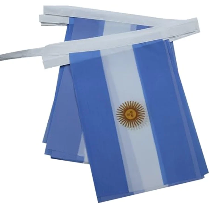 AZ FLAG - Fahnenkette Argentinien 6 Meter Mit 20 Flaggen - 21x14 cm - Argentinische Girlande Flaggenkette 14 x 21 cm – Bild 1