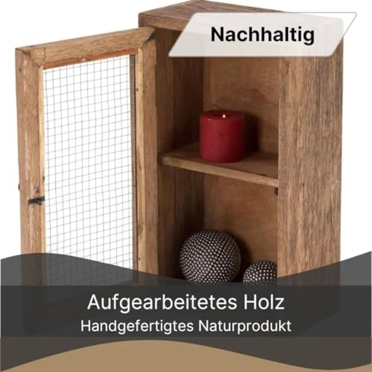 DESIGN DELIGHTS Wandregal WANDSCHRANK FILO, Teak, Mahagoni, rustikaler Aufbewahrungsschrank – Bild 3