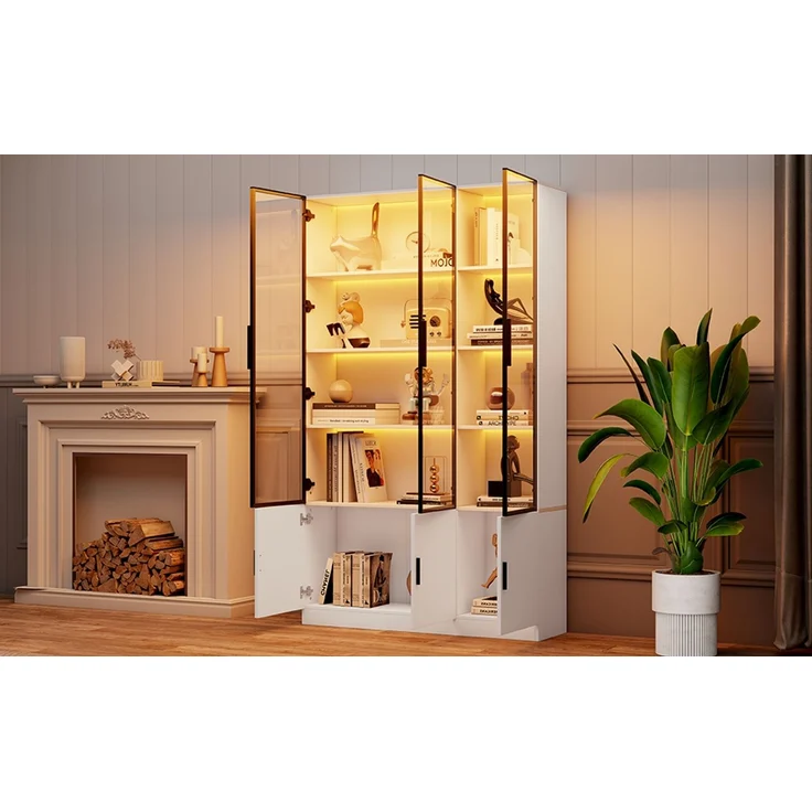 ZUBALIYA Schrank mit LED-Beleuchtung in Weiß, ideale Lösung für kleine Räume, robuste Verarbeitung, langlebige Materialien, einfache Selbstmontage, mit verständlicher Aufbauanleitung, si. (Modell 3) – Bild 22