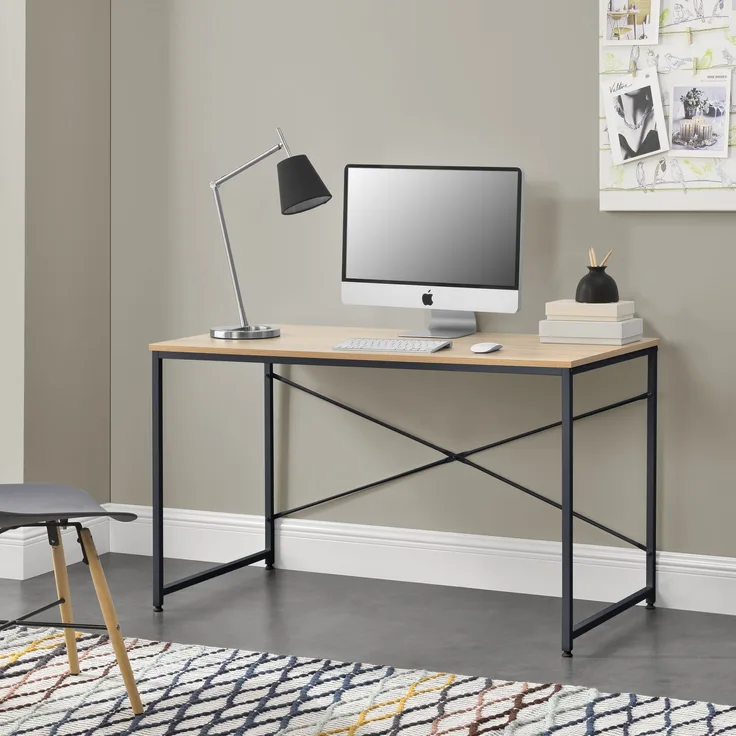 en. casa 'Røros' Schreibtisch, Eiche-Optik, 120 x 60 x 72 cm