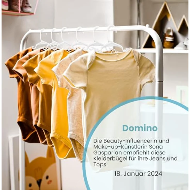 Utopia Home Packung mit 20 Kinderkleiderbügeln - 11,5“ Baby- und Kinderkleiderbügel aus Kunststoff für den Kleiderschrank, ideal für den täglichen Gebrauch, weiß – Bild 6