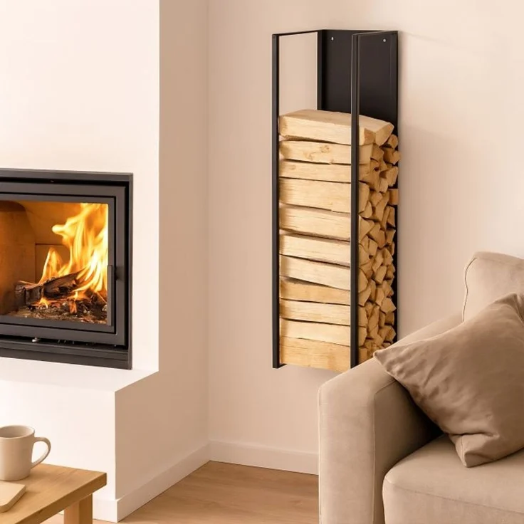 Relaxdays Kaminholzregal Wandmontage – Bild 2