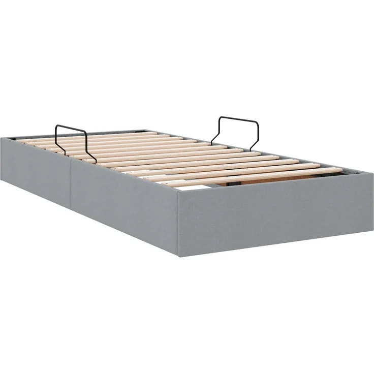 vidaXL Ottoman Bettgestell mit Speicher Hellgrau 100 x 200 cm Stoff 3442802 – Bild 5