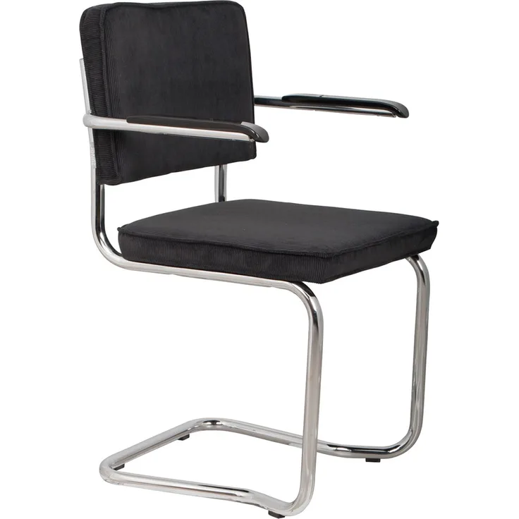 Zuiver Retro Esszimmerstuhl RIDGE KINK Schwarz mit Armlehne 60x48x85 cm