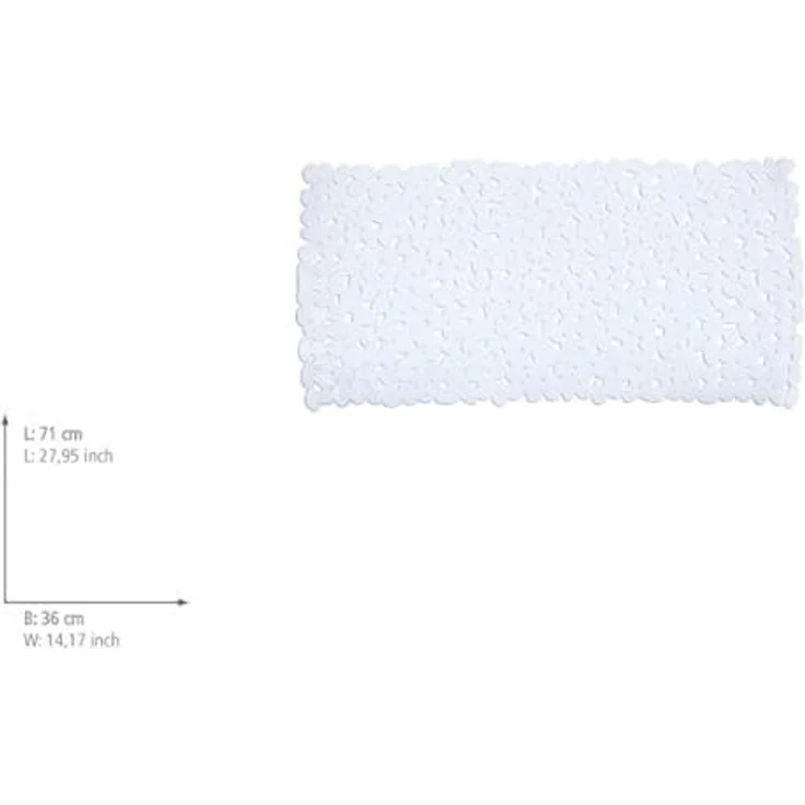 WENKO Wanneneinlage Paradise White, rutschfeste Kunststoffmatte mit Saugnäpfen, 36 x 71 cm, Weiß – Bild 5