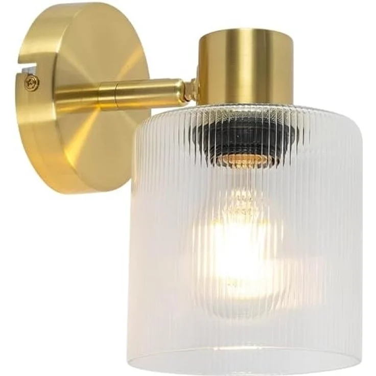 Qazqa LED Aufbaustrahler Laura, ohne Leuchtmittel, E27, Gold, Art Deco, Glas, 1-flammig – Bild 3