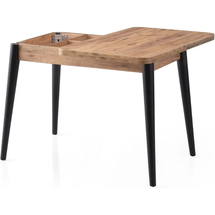 Calicosy Ausziehbarer Tisch von 100 bis 120 cm, Dekor Atlantik-Kiefer und Schwarz - DOLUNAY - Helles Holz – Bild 4
