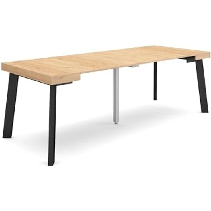 Skraut Home | Ausziehbarertisch | Multifunktionaler ausziehbarer | 220 | Für 10 Gäste | Hölzerne Beine | Moderner Stil | Eiche