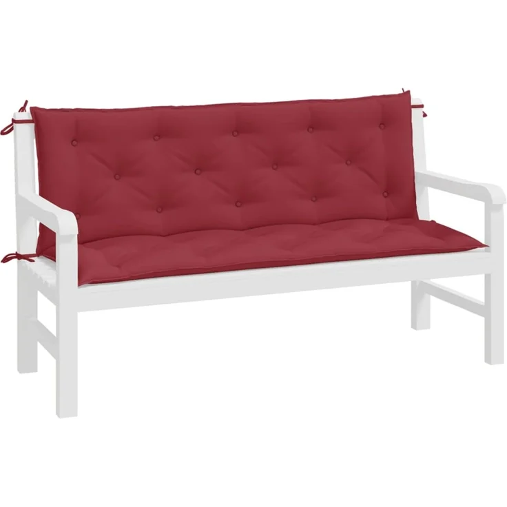 vidaXL Gartenbank-Auflagen 2 Stk. Weinrot 150x50x7 cm Oxford-Gewebe 361706 – Bild 3