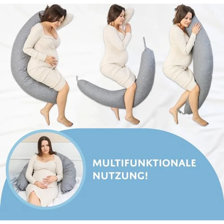 Totsy Baby Seitenschläferkissen Schlafkissen für Seitenschläfer 190 cm - Kuschelkissen Pregnancy Pillow Pillows for Sleeping Lagerungskissen Langes Kissen mit Bezug Oeko-Tex – Bild 6