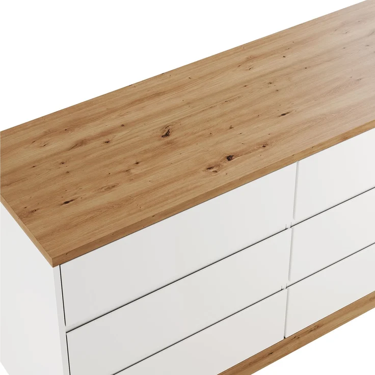 ZUBALIYA Schreibtisch mit feststellbaren Rollen – multifunktionales Design, 4 cm dickere, drehbare Tischplatte, fest arretierbar, weiß/Eiche, Faltbarer Schreibtisch, Eckschreibtisch, Sideboard,Dicke Materialie – Modell N880P4642189O – Bild 16