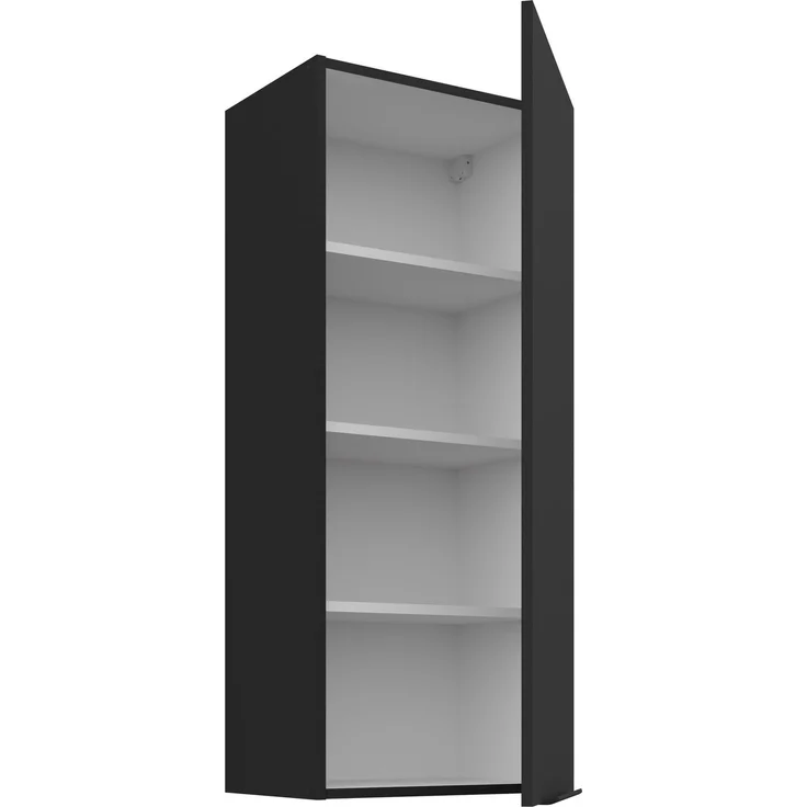 Küchen Hängeschrank 45 cm - Höhe 90 cm ARIA Schwarz ultra matt + Schwarz matt, hochwertige Fronten mit Anti Fingerprint Beschichtung Küchenzeile Küchenblock – Bild 3
