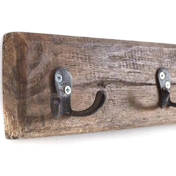 Garderobenleiste Cesta 60 Massivholz, 10 Haken braun – Bild 5