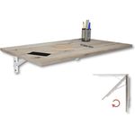 KDR Produktgestaltung Wandklapptisch Schreibtisch Tischplatte 80x50 cm in Eiche astig Klapptisch Esstisch Küchentisch für die Wand Bartisch Stehtisch Wandtisch Tisch klappbar zur Wandmontage