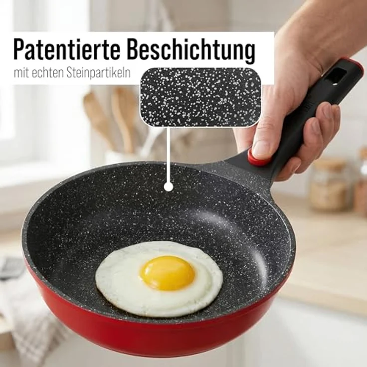 STONELINE Bratpfanne SMART 24 cm, rot, abnehmbarer Griff, Induktion, Aluminiumguss (1-tlg) – Bild 5