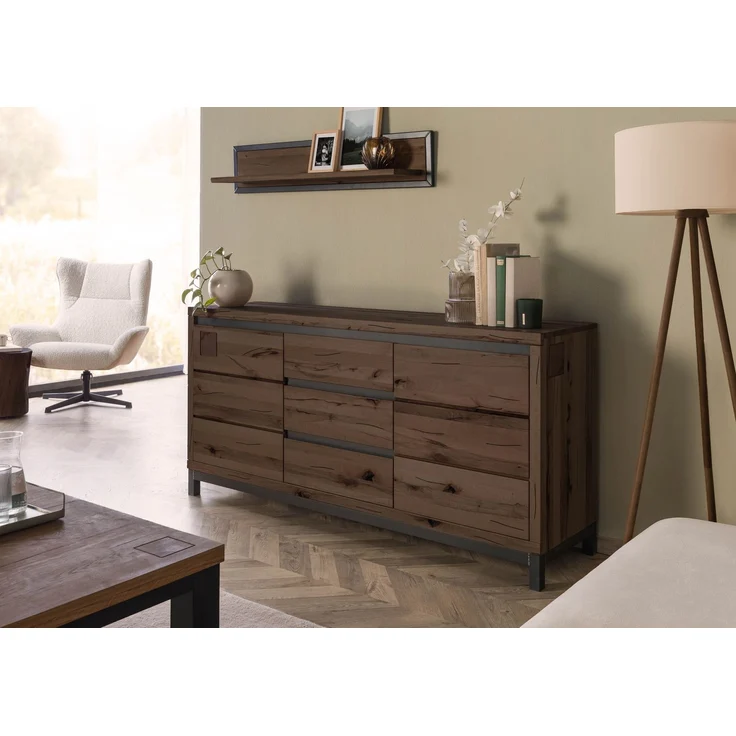 Sideboard Kernbuche 175x45x85 tabacco braun geölt VILLANDERS #209 – Bild 3