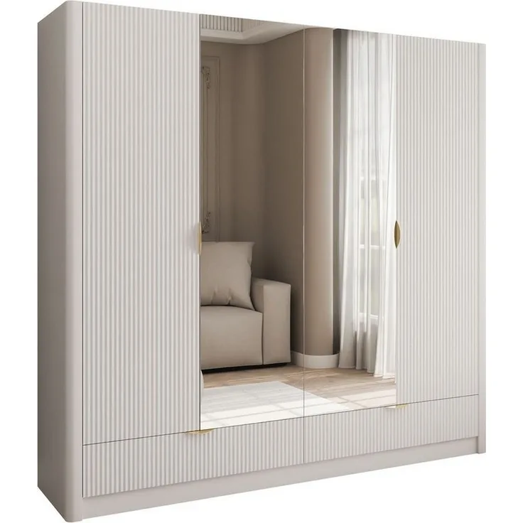 Lookway Kleiderschrank SCARLETT mit Schubladen und Spiegel Breite: 213 cm