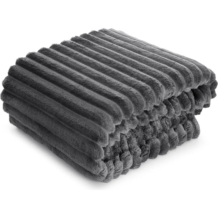 Wohndecke SOFT Design91 Streifen Steppung Gestreifte Decke Gesteppte Sofadecke 220x200 cm stahl – Bild 1