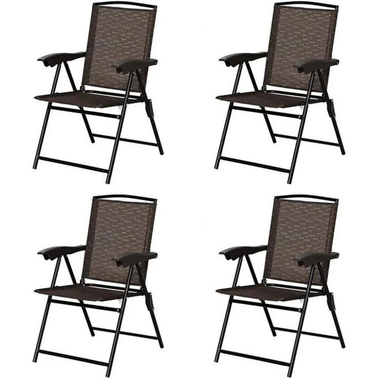 KOMFOTTEU Klappstuhl Terrassenstühle (4er Set), mit verstellbarer Rückenlehne – Bild 4