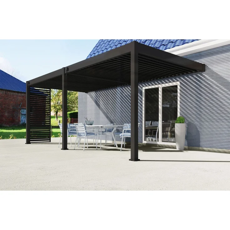 Weide Deluxe Plus | Wand Pergola | Voll Aluminium | 4 x 6 M | Lamellendach anthrazit – Bild 7