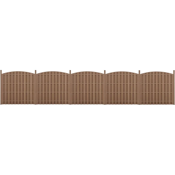 WPC Gartenzaun mit Rundbogen (165-185)x932 cm Braun [neu. holz] – Bild 2