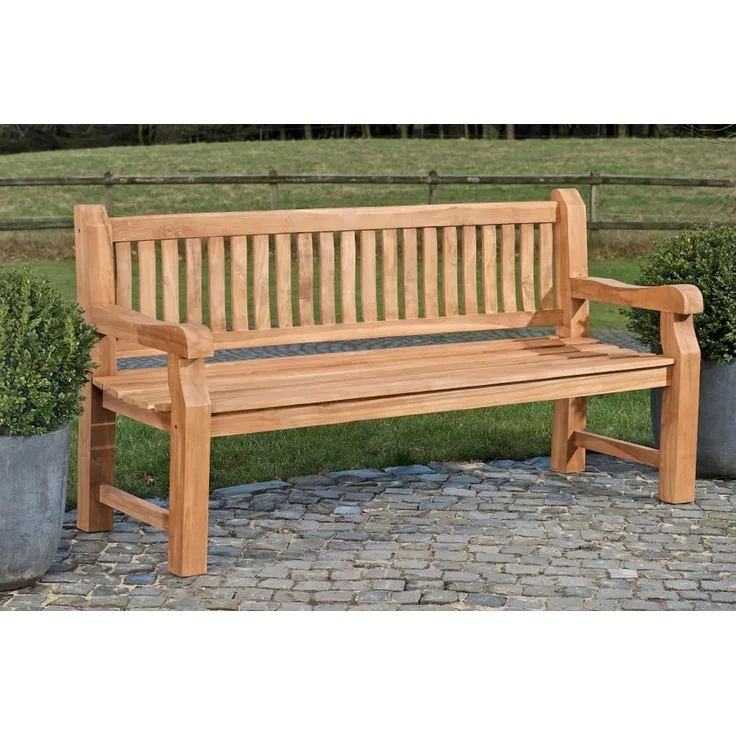TPFGarden Gartenbank Jacky, Teakholz Sitzbank Garten Bank massiv Sprossen-Design Breite 150cm