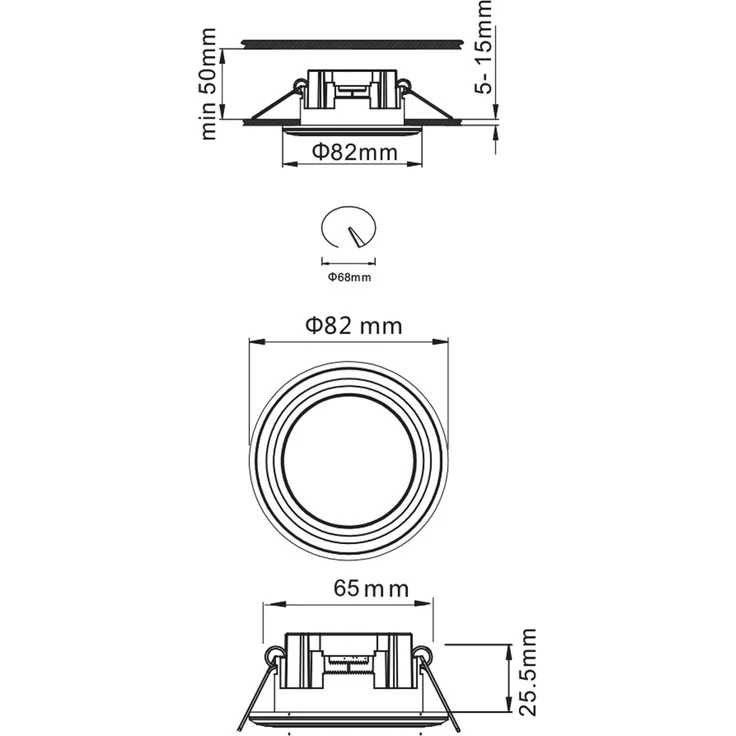 LED Einbaustrahler ARGUS Schwarz mit Fernbedienung dimmbar & RGBW, Ø 8cm – Bild 9