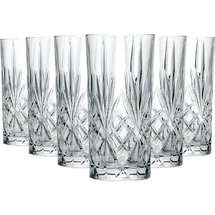 RCR Longdrinkglas RCR Melodia Highball/Longdrinkglas 360 ml 6er Set, Kristallglas