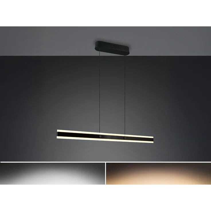 LED Pendelleuchte ARCOLA stufenlos höhenverstellbar Schwarz, Breite 115cm – Bild 3