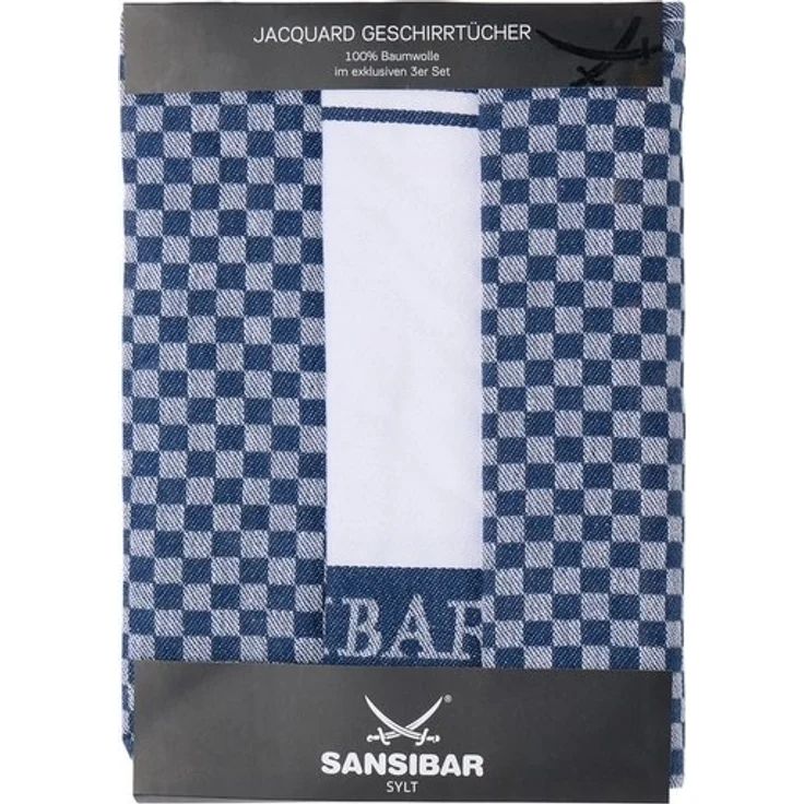 Sansibar Sylt Geschirrtuch Geschirrtücher-Set, 3-tlg, 50x70 cm, 100% Baumwolle, Premium Qualität, (Set, 3x Geschirrtuch, 50x70 cm, zwei verschiedene Designs), Jacquardgewebe, zwei verschiedene Motive – Bild 4