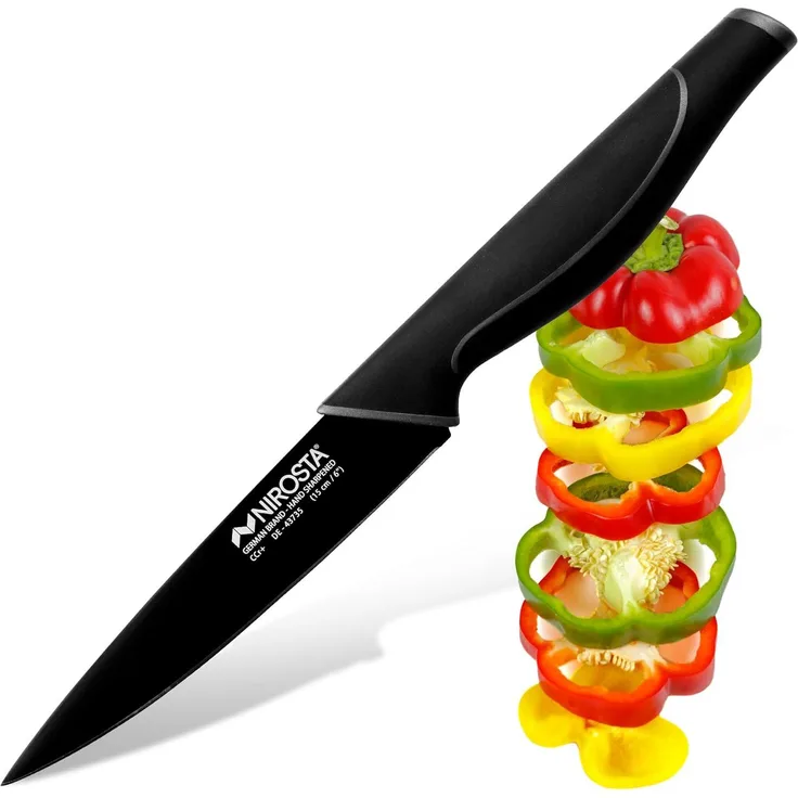 Nirosta Universalmesser Wave, Küchenmesser, Edelstahl, Kunststoff, Schwarz, 29 cm, 43735