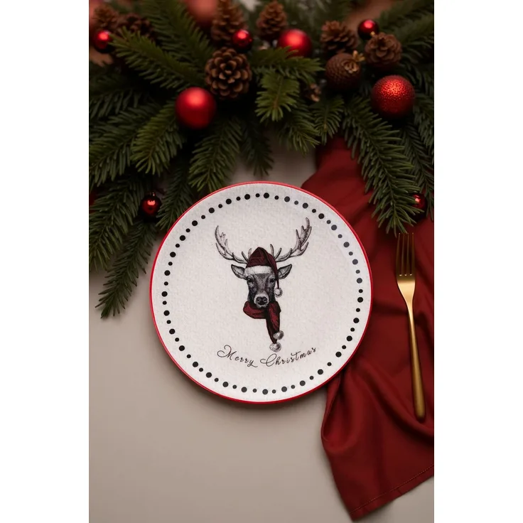 Hermia Concept 'Xmas Merry' Servierteller-Set (6-teilig), Mehrfarbig, 25,5 x 25,5 x 2,5 cm
