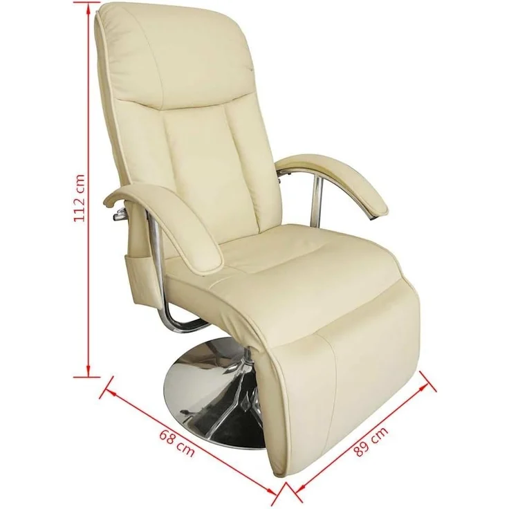 vidaXL Massagesessel Creme Kunstleder [240065] – Bild 2
