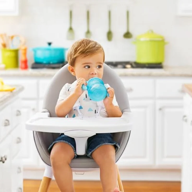 Munchkin Mighty Grip Trainer Cups | Trainer Toddler & Baby Bottle | BPA Free | Non Spill |Leakproof | Baby Weaning Cup from 6+ Months | Toddler Bottle 8oz/236ml| 3 Pack | Blue & Green – Bild 6