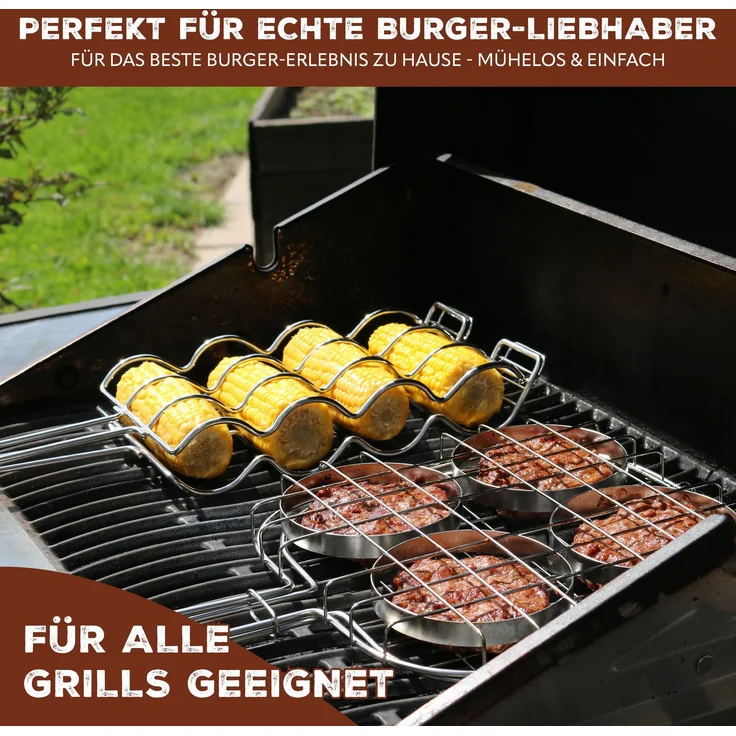 bremermann Grillguthalter Burger-Grillhalter für 4 Burger Patties // ca. 57 x 26 cm – Bild 4