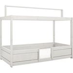 4-in-1-Bett, White Wash, schräger Leiter, inkl. Rollrost, Lifetime Kidsrooms