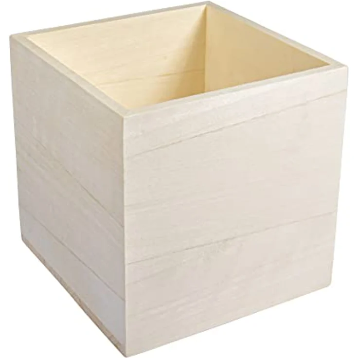 Holz Kosmetiktücher Box FSC 100%, 14x14x14cm, natur – Bild 1