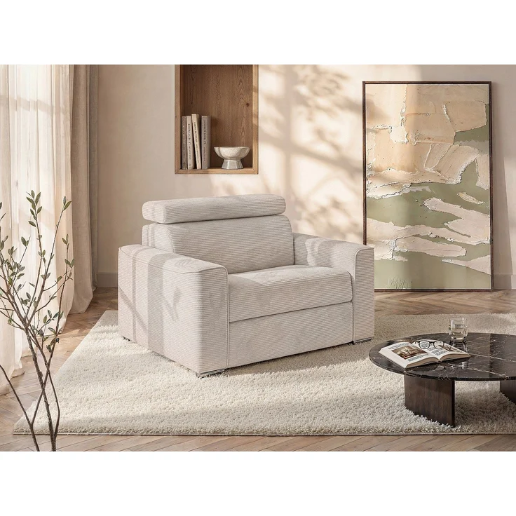 Vente-unique - VIZIR - Schlafsessel - Metall - Stahl - Beige - 124 x 95 x 105 cm – Bild 2