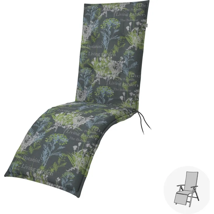 Doppler Sitzauflage "Living" Relax, botanist, für Relaxliege (170 x 48 x 6 cm)