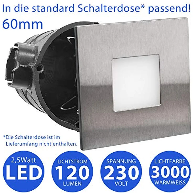 Maxkomfort LED Wandstrahler 6103, LED fest integriert, Warmweiß, 3000K, Treppenbeleuchtung – Bild 4