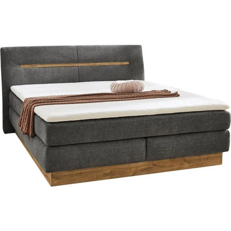 Jockenhöfer 'Nika' Boxspringbett, 180x200 cm, Chenille Dunkelgrau – Bild 4