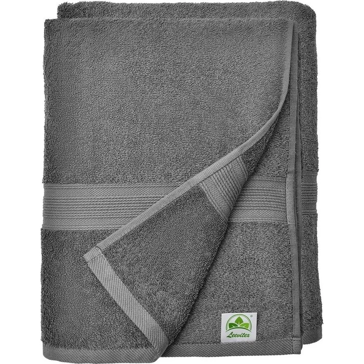 leevitex® Duschtuch 2er Set Duschtuch Frottier XL, 70 x 140 cm, saugfähig und fusselfrei, gestreifte Bordüre – Bild 5
