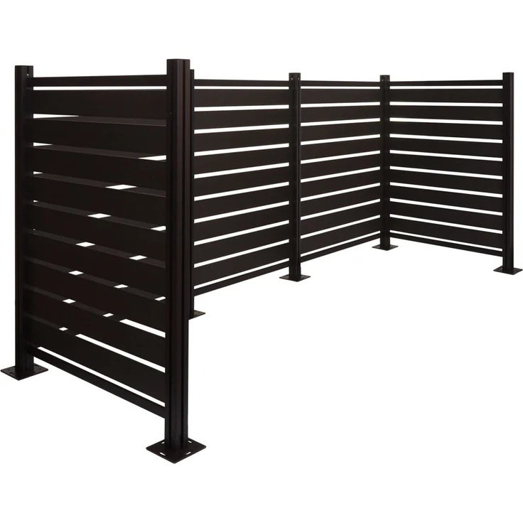 Alu Mülltonnen-Zaun HWC-K57, Mülltonnenverkleidung, Holzoptik erweiterbar 130x300x110cm ~ anthrazit – Bild 8