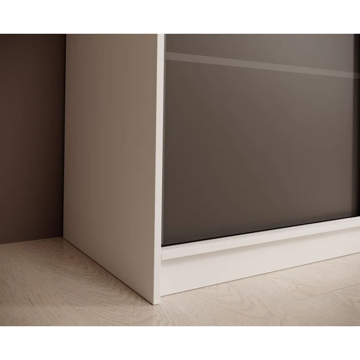 Schiebetürenschrank Schrank Nr. 450 in Weiß- Schwarz matt- Spiegel 200 x 215 x 58 cm – Bild 2