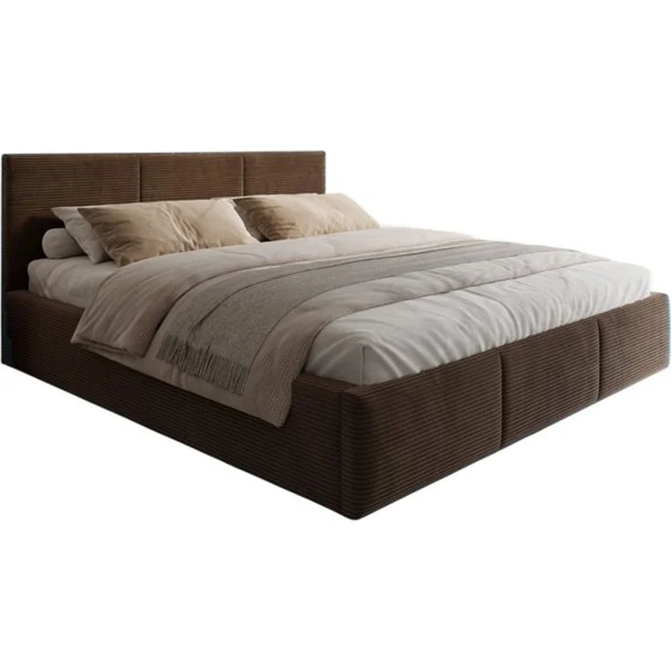 thematys Polsterbett mit Bettkasten & Lattenrost – Stauraumbett Cord 90x200cm, mit 23 cm Taschenfederkern-Matratze H2, Braun, Art.-Nr. S05EG0T8XX6 – Bild 6