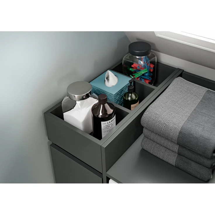 Anstellregal (B/H/T: 29x101x60 cm) in anthrazit Nachbildung – Bild 6