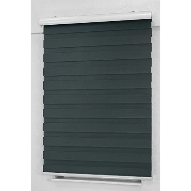 Lysel - Qualitätsdoppelrollo schwarzgrau, (B x H) 170cm x 175cm in schwarz/schwarzgrau – Bild 5