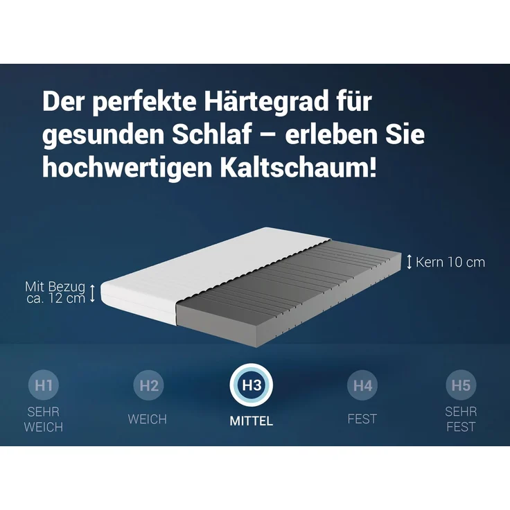 Matratze KSP-500 - Das Original - 7-Zonen- Kaltschaummatratze mit waschbaren Klimafaserbezug, Größe: 180x200, Härtegrad: H3 - Höhe 12cm – Bild 3