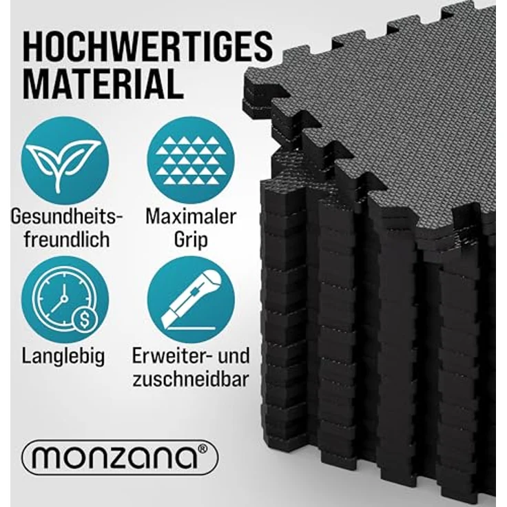monzana Bodenschutzmatte, 18-St, Rutschfest, EVA-Schaumstoff, Bodenschutz, 30x30cm, Fitnessmatte, Pool – Bild 6