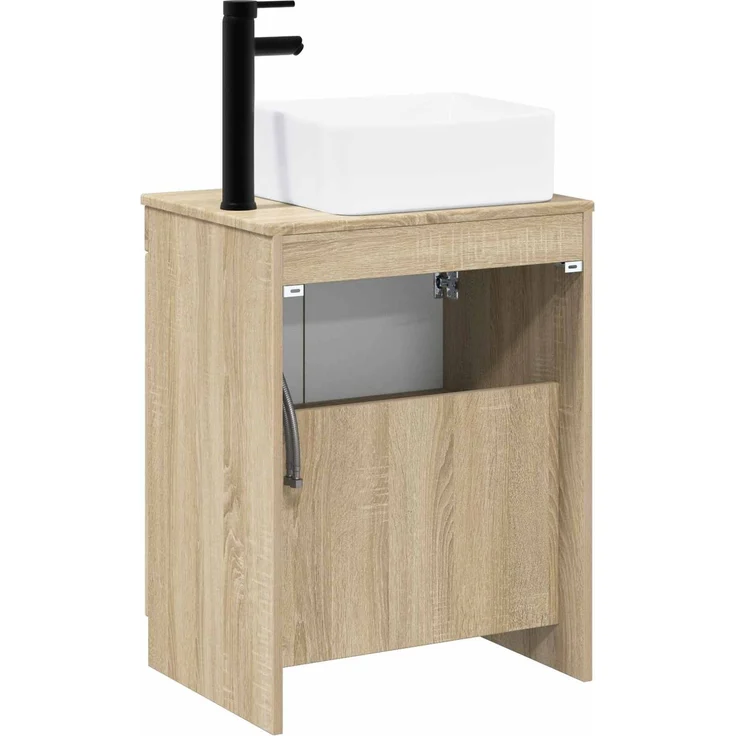 vidaXL Waschbeckenschrank Sonoma-Eiche 54 x 41 x 100 cm Holzwerkstoff 3404224 – Bild 7